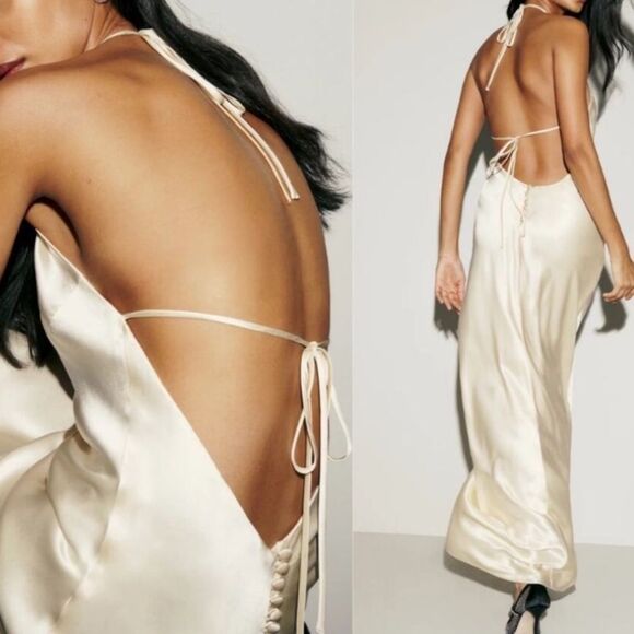 Reformation Dresses & Skirts - Reformation Jeany Silk Dress Floral DI Latte NWT Large